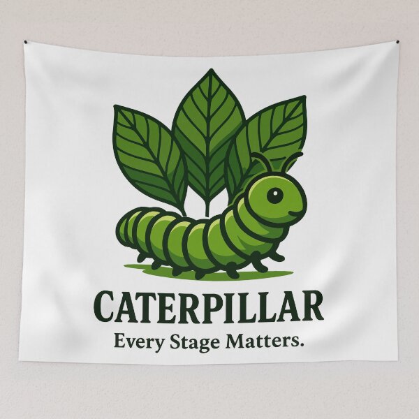 Item preview, Caterpillar Illustration – Every Stage Matters Nature Artwork designed and sold by WildlifeInc.
