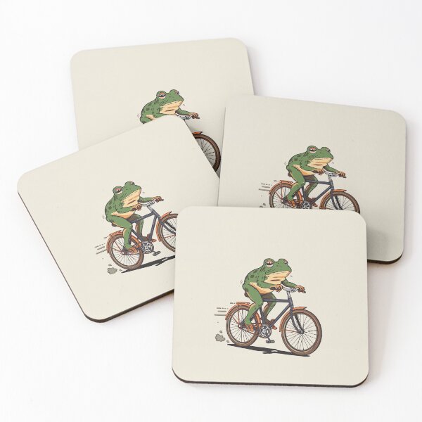 Item preview, Cute Frog Riding a Bicycle Illustration designed and sold by Dojo319.