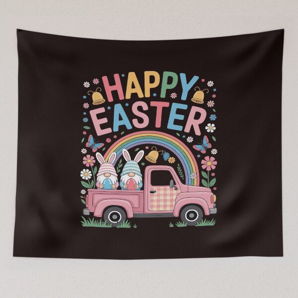 Item preview,  Three Gnomes Holding Egg Happy Easter day truck designed and sold by hettingerchaim.