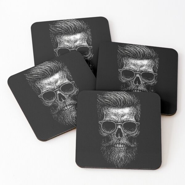 Item preview, Hipster Skull with Glasses – Dark Scratch Art designed and sold by Mortisigil.