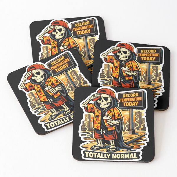 Item preview, Totally Normal Heatwave Skeleton - Sarcastic Summer Reaper & Climate Humor designed and sold by Ayarachi.