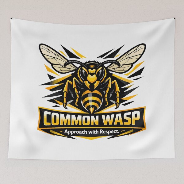 Item preview, Common Wasp Illustration – Bold Yellow Jacket Insect Art designed and sold by WildlifeInc.