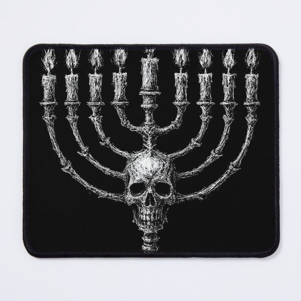 Item preview, Dark Skull Menorah – Gothic Hanukkah Scratch Art designed and sold by Mortisigil.