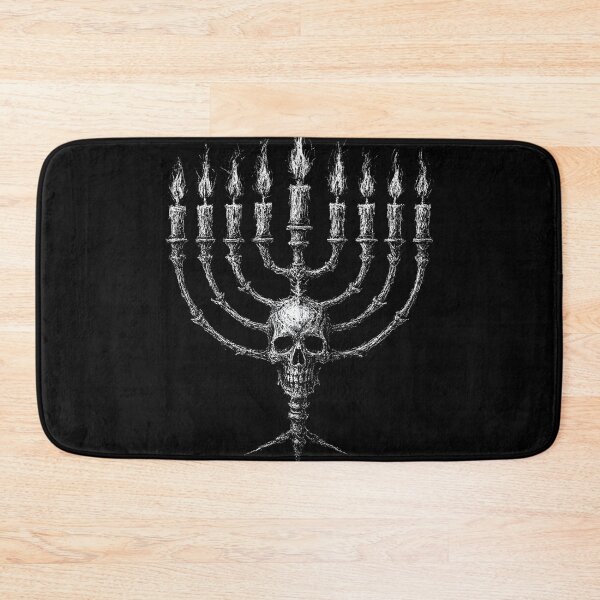 Item preview, Dark Skull Menorah – Gothic Hanukkah Scratch Art designed and sold by Mortisigil.