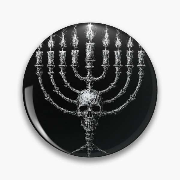 Item preview, Dark Skull Menorah – Gothic Hanukkah Scratch Art designed and sold by Mortisigil.
