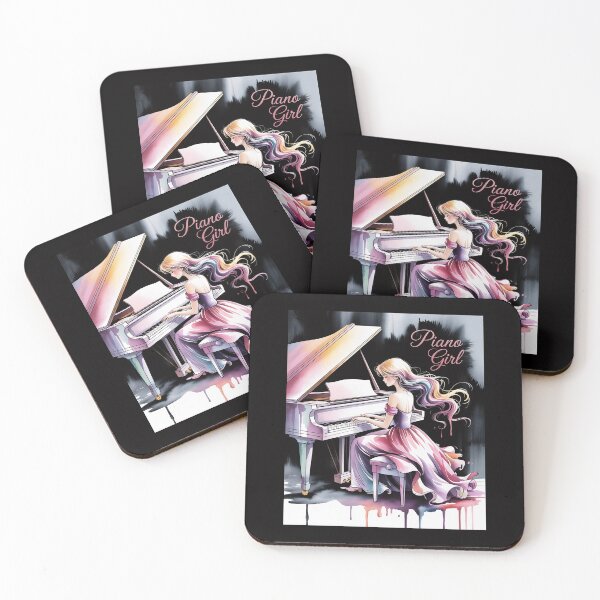 Item preview, Cute Watercolor Piano Girl Pianist Keyboard Musician Music designed and sold by demarioTTS.