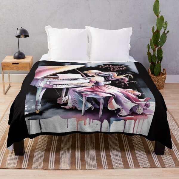 Item preview, Cute Watercolor Piano Girl Pianist Keyboard Musician Music designed and sold by demarioTTS.