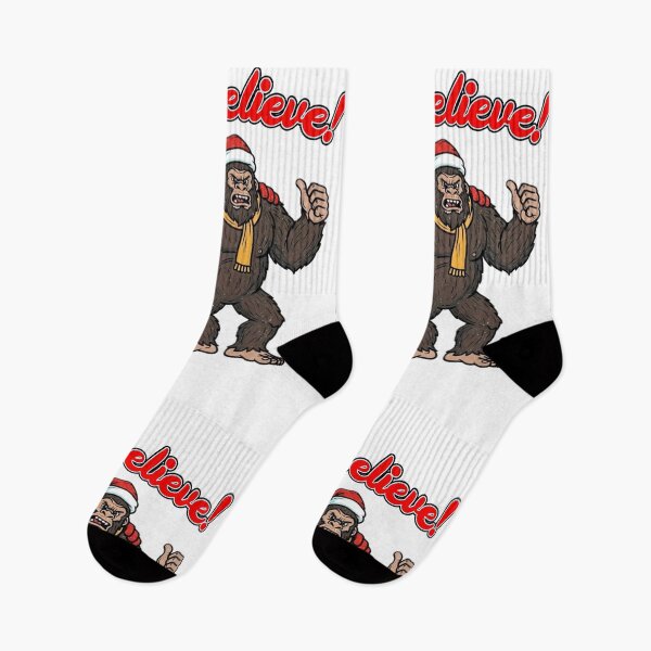 Item preview, "WE BELEIVE!" SANTA and SASQUATCH AKA BIGFOOT designed and sold by WHITE FLAME PRINTS.