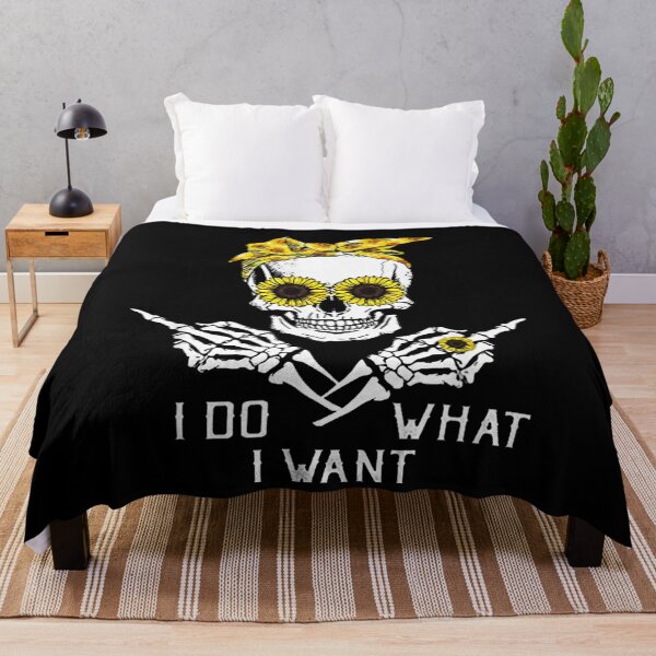Item preview, I Do What I Want Funny Skull Sunflower Tshirt designed and sold by haianh1.