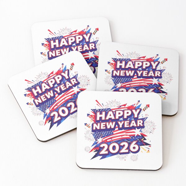 Item preview, Happy New Year 2026 Dynamic Celebration - Patriotic Red White Blue Fireworks designed and sold by lojadpop.