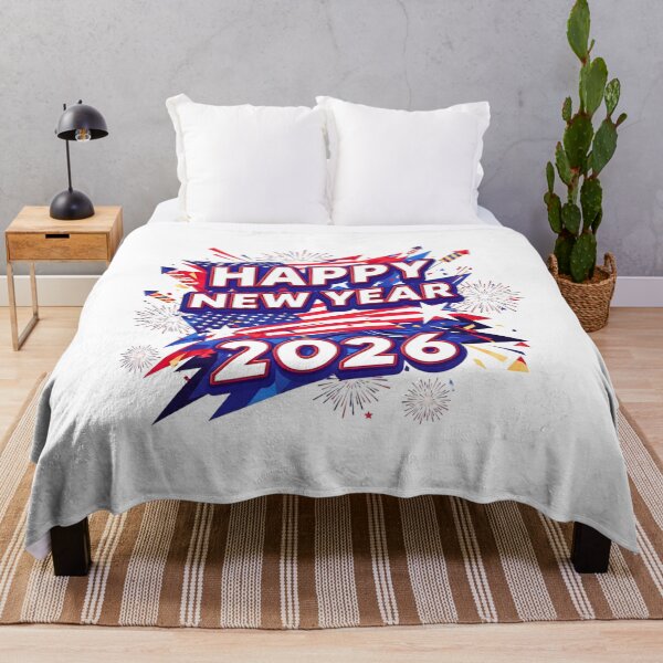 Item preview, Happy New Year 2026 Dynamic Celebration - Patriotic Red White Blue Fireworks designed and sold by lojadpop.