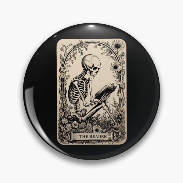 Item preview, The Reader Tarot Card Funny Book Lover Skeleton Reading Book designed and sold by AsteriskDatBArt.