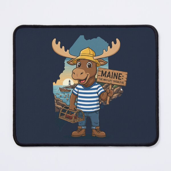 Item preview, Maine Moose Adventure: The Way Life Should Be - Coastal Cartoon Art designed and sold by Rhythm Thru Art .