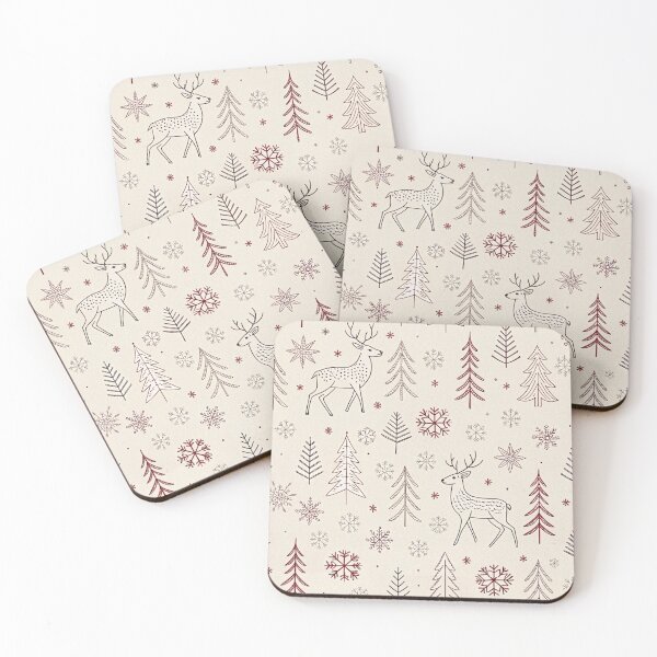 Item preview, Scandinavian Christmas Pattern – Deer, Pine Trees & Snowflakes Winter Design designed and sold by A1MarketDesigne.