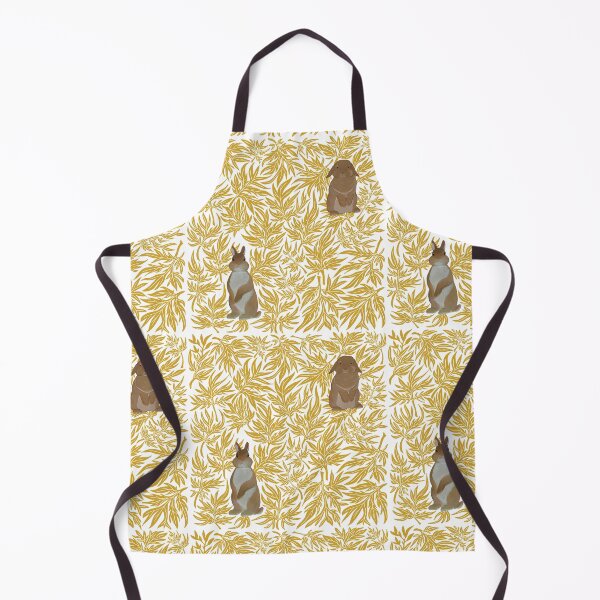 Item preview, Botanical Rabbits repeating pattern Mustard Yellow designed and sold by tayaan.