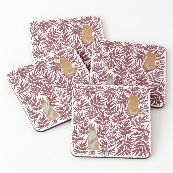 Item preview, Botanical Rabbits repeating pattern Dark red designed and sold by tayaan.
