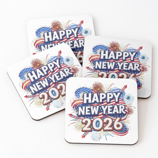 Item preview, Happy New Year 2026 USA Flag Fireworks Celebration Design designed and sold by lojadpop.