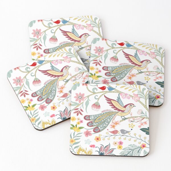 Item preview, Elegant Love Birds & Floral Wreath – Vintage Romantic Nature Illustration designed and sold by VibranPalette.