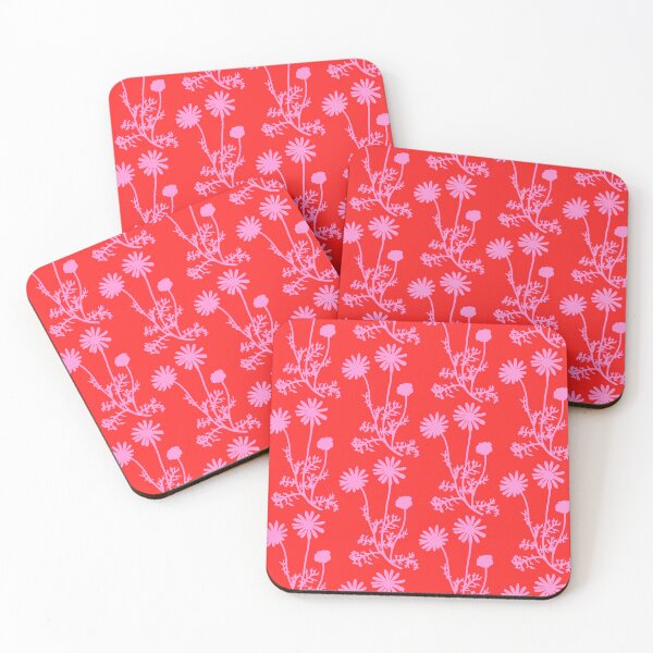 Item preview, Floral Botanical Vintage Contemporary Wild Daisies Pink and Red Pattern designed and sold by kierkegaard.