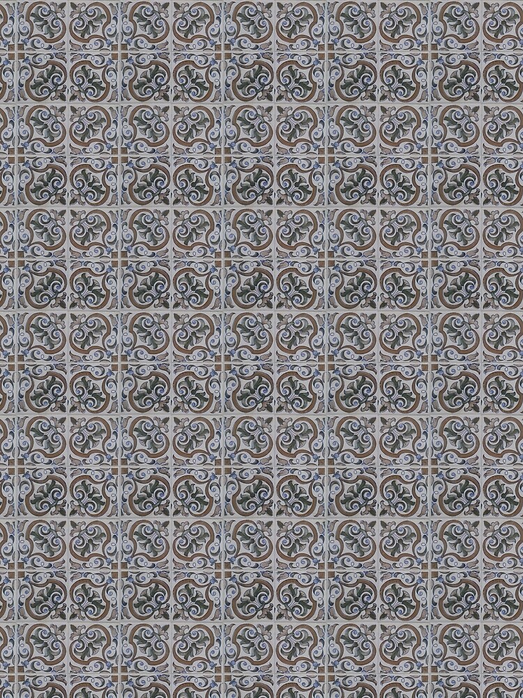 Thumbnail 3 of 3, Scarf, Portuguese tile print designed and sold by FigTreeDesigns.