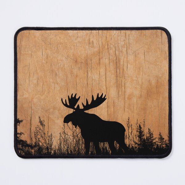 Item preview, Moose silhouette on wood board designed and sold by FatBirdie.