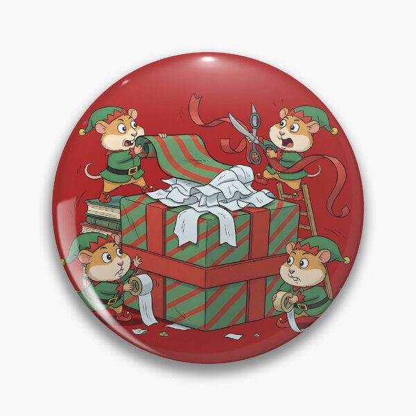 Item preview, Understaffed Hamster Elves Wrapping Giant Christmas Gift designed and sold by SillyPawsStudio.