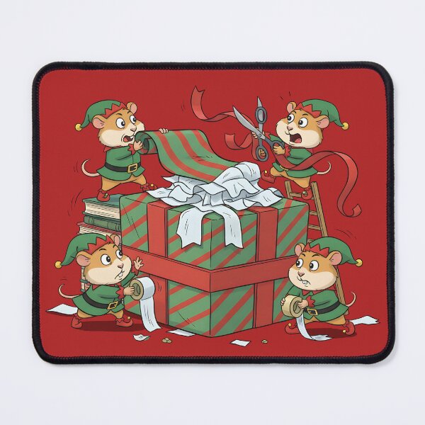 Item preview, Understaffed Hamster Elves Wrapping Giant Christmas Gift designed and sold by SillyPawsStudio.
