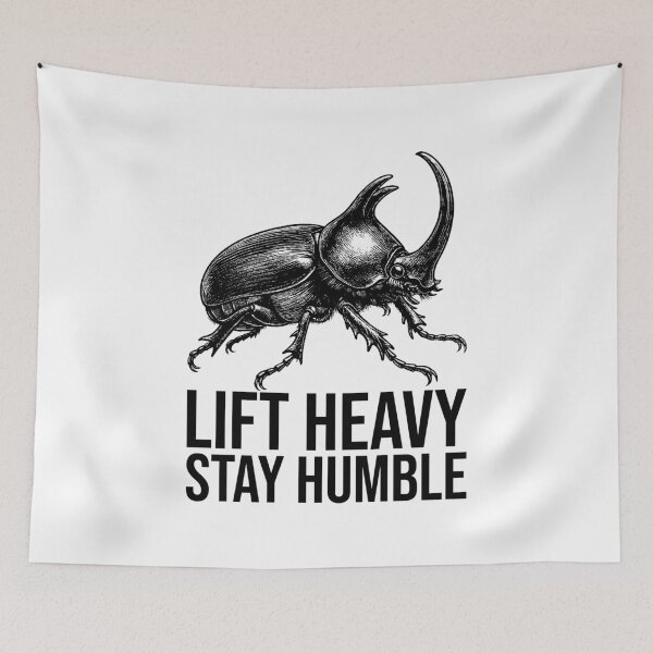 Item preview, Lift Heavy, Stay Humble – Rhinoceros Beetle Funny Insect Design designed and sold by xndrlab.