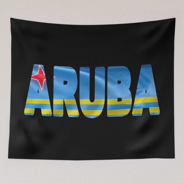 Item preview, ARUBA - Flag Flying in Wind cut to Letters Souvenir Sticker Shirt designed and sold by Adam Gormley.