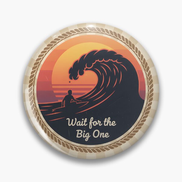 Item preview, Vintage Surfer Silhouette with Large Breaking Wave designed and sold by homydesign.