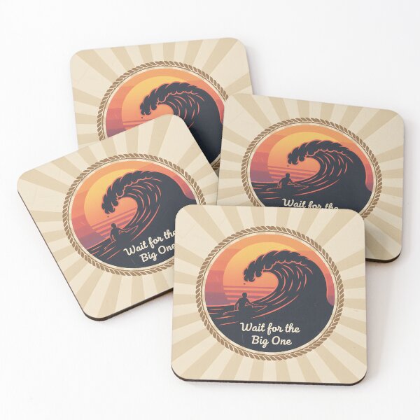 Item preview, Vintage Surfer Silhouette with Large Breaking Wave designed and sold by homydesign.