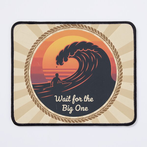 Item preview, Vintage Surfer Silhouette with Large Breaking Wave designed and sold by homydesign.