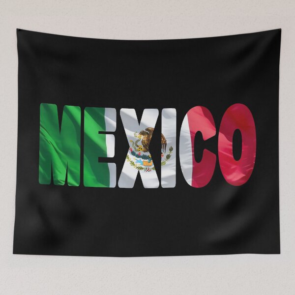 Item preview, MEXICO - Flag Flying in Wind cut to Letters Souvenir Sticker Shirt designed and sold by Adam Gormley.