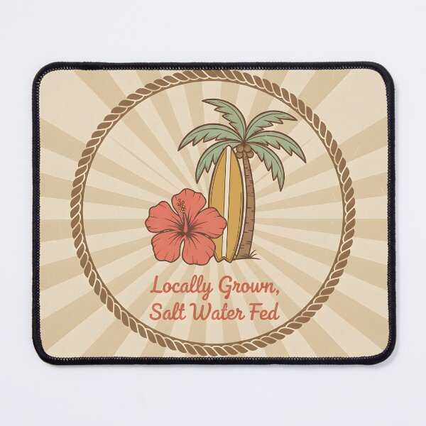 Item preview, Tropical Retro Surf Emblem with Hibiscus and Palm Tree designed and sold by homydesign.