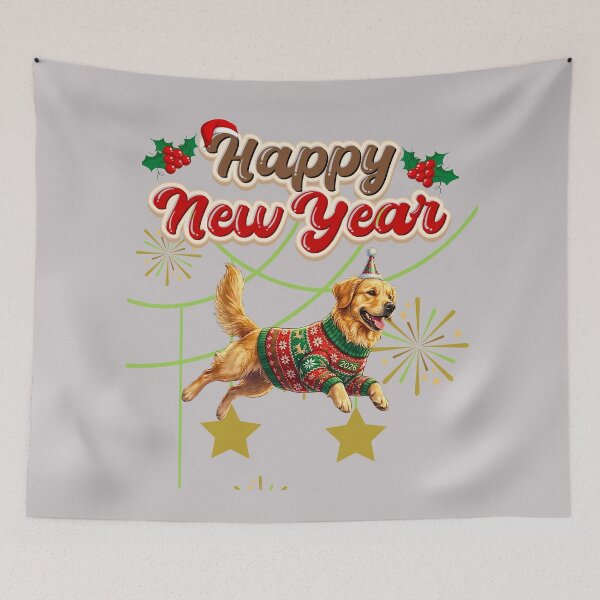Item preview, Cute Corgi Dog Happy New Year Party | Ugly Christmas Sweater Reindeer designed and sold by E-SarnEdge.