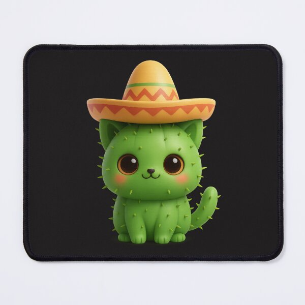 Item preview, Cute Cactus Cat with Sombrero | Kawaii Cartoon Kitty Art designed and sold by Moons Studio.