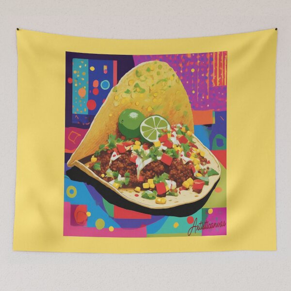 Item preview, "Vibrant Pop Art Taco: A Flavorful Fiesta" designed and sold by Artisticanvas.