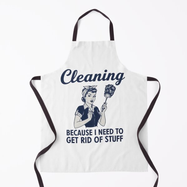 Item preview, "Cleaning Because I Need to Get Rid of Stuff" Vintage Retro Typography Art – Decluttering Design designed and sold by Luminari Creations.