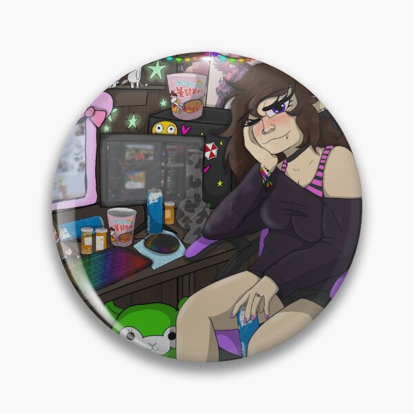 Item preview, A streamer and her set up designed and sold by Sneezey Doodles.