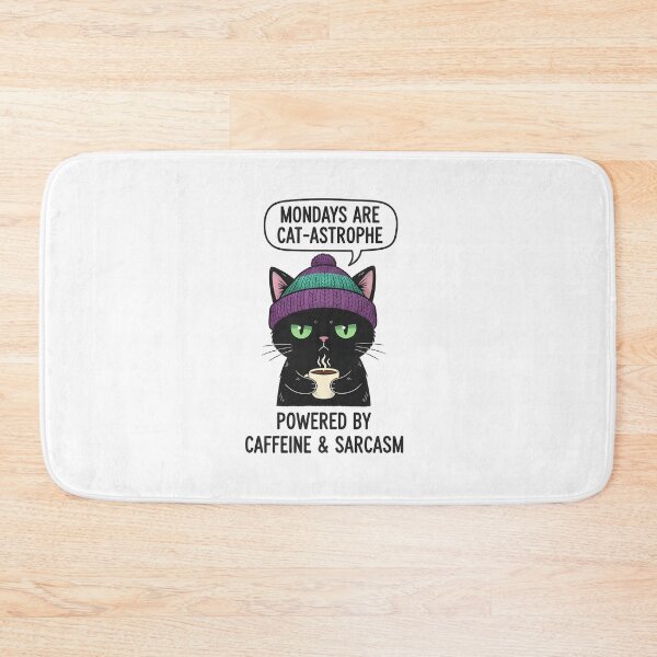 Item preview, Funny Black Cat Hating Mondays Coffee Sarcasm designed and sold by HobbyaDois.