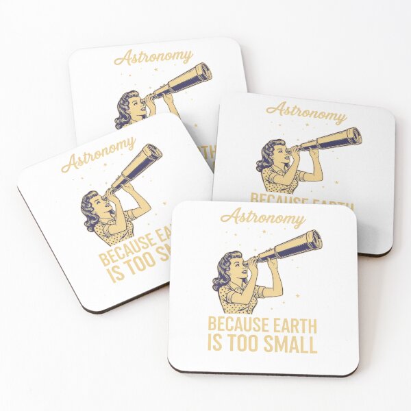 Item preview, "Astronomy Because Earth Is Too Small" Vintage Retro Typography Art – Stargazer Space Design designed and sold by Luminari Creations.