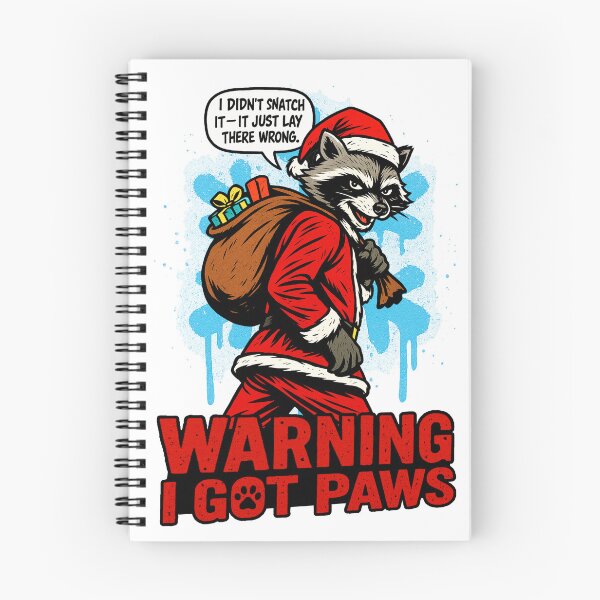 Item preview, I Got Paws – Bad Santa Raccoon Christmas Series designed and sold by sketch_art_interactive.