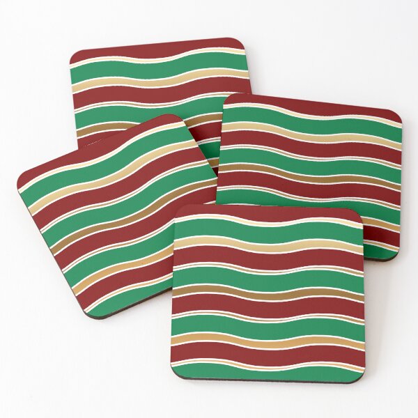 Item preview, Retro Christmas Wavy Stripes Pattern | Red Green Gold Festive Aesthetic Design designed and sold by HopeAndHustle.