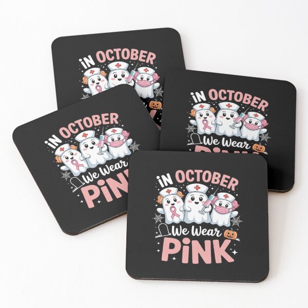 Item preview, In October We Wear Pink Nurse Ghost Halloween Breast Cancer  designed and sold by DigitaldeligArt.