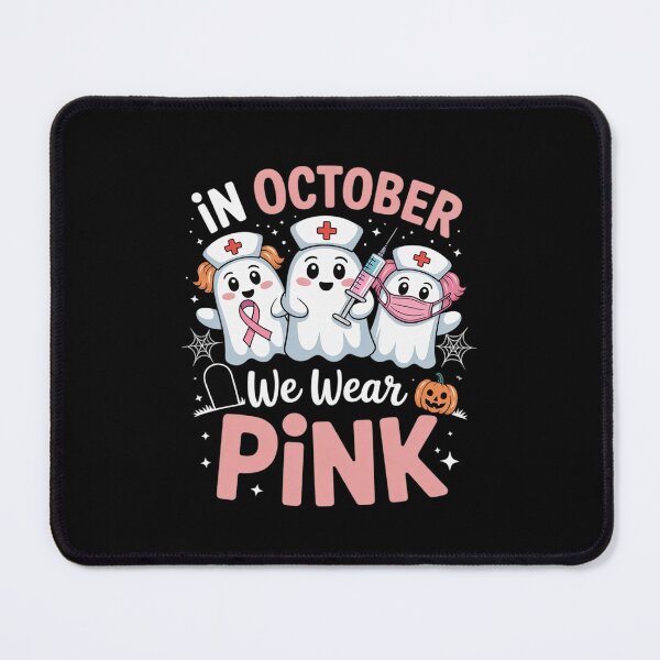 Item preview, In October We Wear Pink Nurse Ghost Halloween Breast Cancer  designed and sold by DigitaldeligArt.