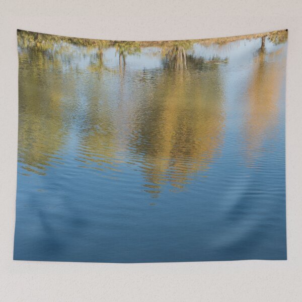 Item preview, Golden Autumn Trees Reflecting on Calmly Flowing Water designed and sold by Georgia Mizuleva.