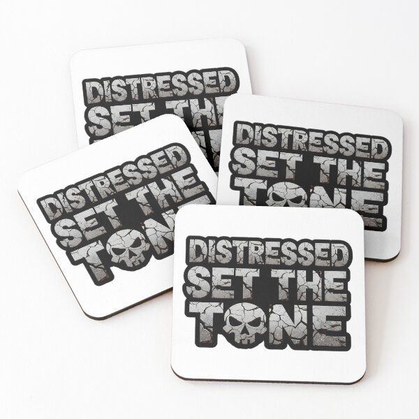 Item preview, Distressed Set The Tone Stone Texture Text with Skull designed and sold by homydesign.