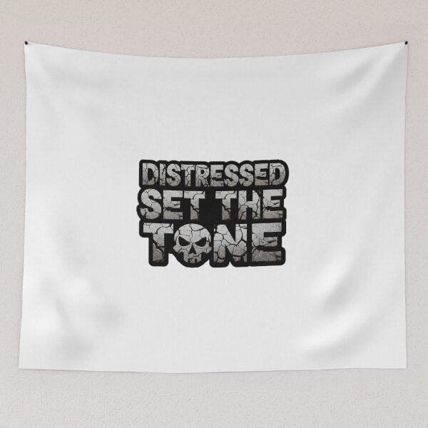 Item preview, Distressed Set The Tone Stone Texture Text with Skull designed and sold by homydesign.