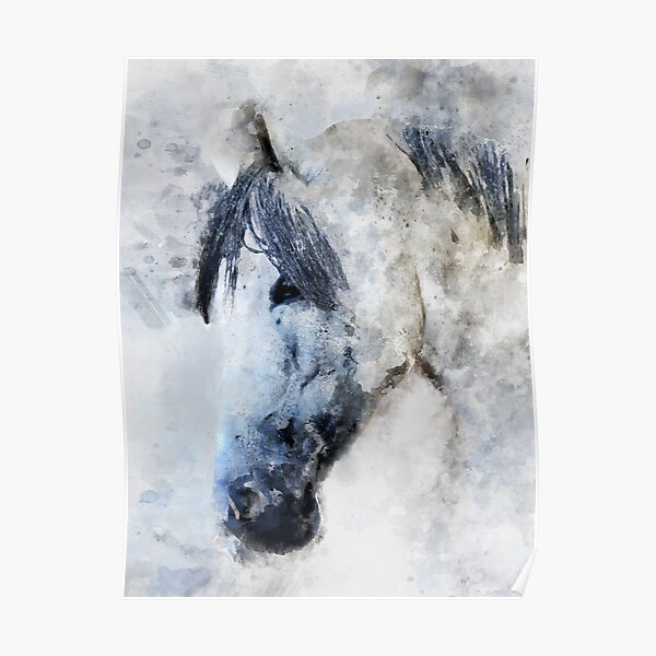 Dramabite Horse watercolor Poster