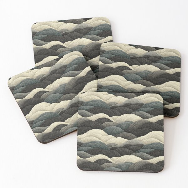 Item preview, Abstract Textured Waves Pattern in Neutral Green and Grey designed and sold by SmirkingDesigns.